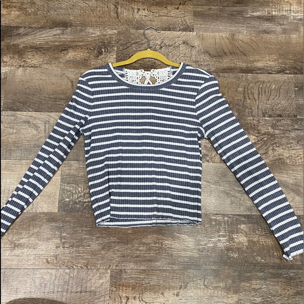 American Rag Striped Cropped Sweater
